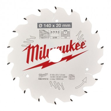 Диск пиляльний PFTE THIN KERF MILWAUKEE, O140х20х1,6мм, 18 зуб.