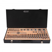 Набір мітчиків та плашок VOELKEL UNC/UNF 1/4-3/4 HSS-G 56 предметів (металевий кейс)