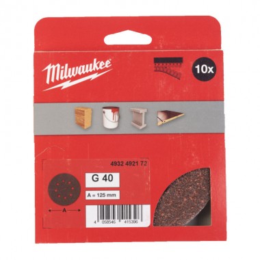 Шлифовальный круг MILWAUKEE Ø125/8 HL, зерно 40, (10шт) Шлифовальный круг MILWAUKEE Ø125/8 HL, зерно 40, (10шт)