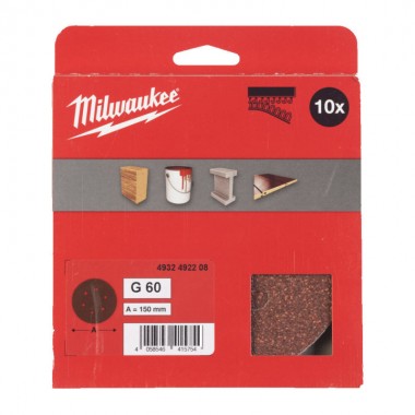 Шліфувальний папір MILWAUKEE O150/6 HL, зерно 60, (10шт)