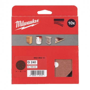 Шліфувальний папір MILWAUKEE O150/6 HL, зерно 240, (10шт)