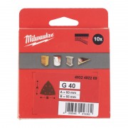 Шлифовальные листы MILWAUKEE, 93х93х93мм HL, зерно 60, (10шт)