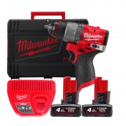Дрель-шуруповерт аккумуляторная бесщёточная MILWAUKEE M12 FDD2-402X (45 Нм) (ЗУ+2ак.Х4Ач+HDкейс)