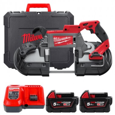 Стрічкова пила MILWAUKEE M18 FUEL CBS125-502C по металу 4933448195 (+ заряд.пристрій, 2 акум., полот