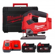 Пила лобзиковая аккумуляторная бесщёточная MILWAUKEE, M18 FJS-502X (ЗУ, 2х5Ач, HDкейс)