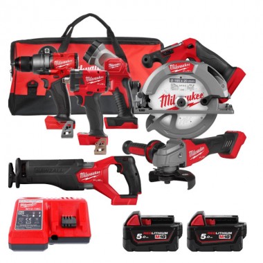 Набор из 6ти инструментов аккумуляторных бесщеточных MILWAUKEE M18 FPP6H3-502B Набор из 6ти инструментов аккумуляторных бесщеточных MILWAUKEE M18 FPP6H3-502B