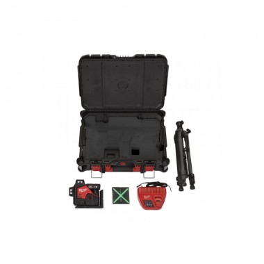 Нивелир лазерный аккумуляторный 3D MILWAUKEE, M12 3PLSKIT-401P (ЗУ+1акк.Х4Ач+оборудование+PACKOUT)