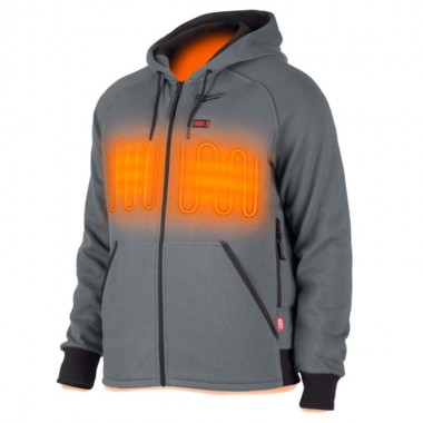 Толстовка с подогревом с капюшоном MILWAUKEE, M12 HHGREY4-0 (XXL), серая (размер XXL)
