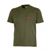 Футболка MILWAUKEE WTSSGN-XXL, з карманом та коротким рукавом, зелена, (розмір XXL)