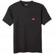 Футболка MILWAUKEE WTSSBL-XXL, з карманом та коротким рукавом, чорна, (розмір XXL)