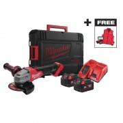 Шліфмашина кутова акумуляторна MILWAUKEE, M18 FSAG125XBMC-502X (ЗП+2ак.Х5Аг+HDкейс) + M18 ALIS-0+жилетка