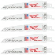 Полотно для шабельних пил WRECKER MILWAUKEE, 150х3,6/2,3мм, (5шт), (метал, деревина з цвяхами)