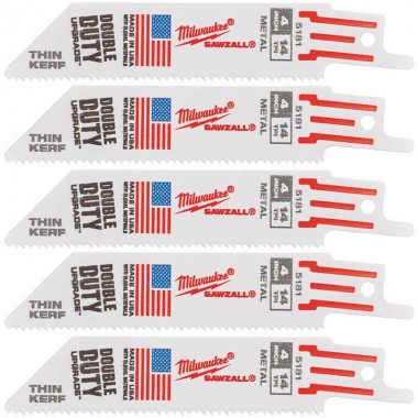 Полотно для шабельних пил THIN KERF MILWAUKEE, 100х1,8мм, (5шт), (метал)