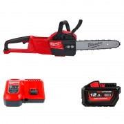 Пила ланцюгова акумуляторна MILWAUKEE, M18 FCHSC-121, 300 мм (+ заряд.пр., 1 акум.Х 12Аг, шина, ланцюг, олія для змащення ланцюг