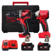 Набор из 2х инструментов аккумуляторных бесщеточных MILWAUKEE M18 BLPP2A3-502X (BLPD2,BLIDR.ЗУ+2а)