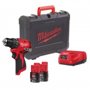 Дрель-шуруповёрт аккумуляторная бесщёточная MILWAUKEE M12 BLDDRC-202С (40Нм) (ЗУ+2акк.Х2Ач+кейс)