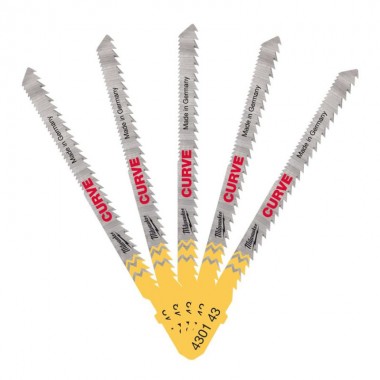 Полотна для лобзика Curve (75 мм, шаг 2.5 мм, 5 шт.) Milwaukee 4932430143