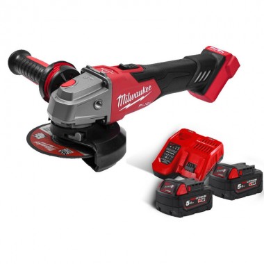 Шліфмашина кутова акумуляторна MILWAUKEE, M18 FSAG125XB-502X, діаметр 125мм (+2 акумулятори, зарядний пристрій, захисний кожух, Шліфмашина кутова акумуляторна MILWAUKEE, M18 FSAG125XB-502X, діаметр 125мм (+2 акумулятори, зарядний пристрій, захисний кожух,