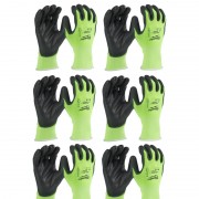 Рукавиці Hi-Vis сигнальні MILWAUKEE, з опором порізам 3/C рівня, розмір 7/S, (12шт)