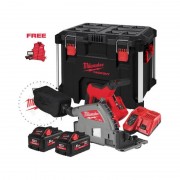 Пила дискова занурювальна акумуляторна безщіткова MILWAUKEE M18 FPS55MC-552P (+ заряд.пристрій, 2 акум., HD кейс)+M18 ALIS-0+жил