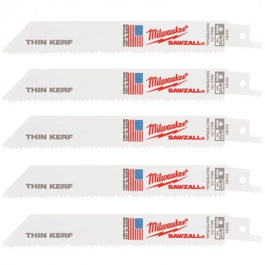 Полотно для шабельних пил THIN KERF MILWAUKEE, 150х3,1/2,1мм, (5шт), (універсальне)