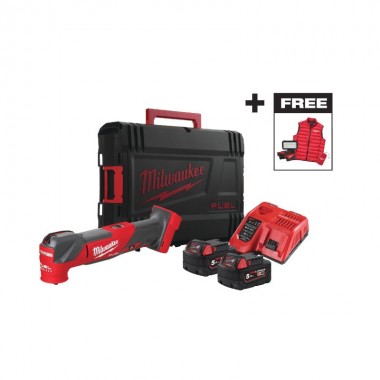 Інструмент багатофункціональний акумуляторний MILWAUKEE, M18 FMTMC-502X(+зар.пр., 2 акум.Х 5Аг, HDкейс) + M18 ALIS-0 + жилетка
