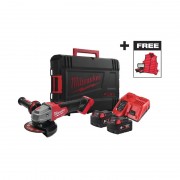 Шліфмашина кутова акумуляторна MILWAUKEE, M18 FSAG125XBMC-502X (ЗП+2ак.Х5Аг+HDкейс) + M18 ALIS-0+жилетка