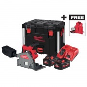 Пила дискова занурювальна акумуляторна безщіткова MILWAUKEE M18 FPS55MC-552P (+ заряд.пристрій, 2 акум., HD кейс)+M18 ALIS-0+жил