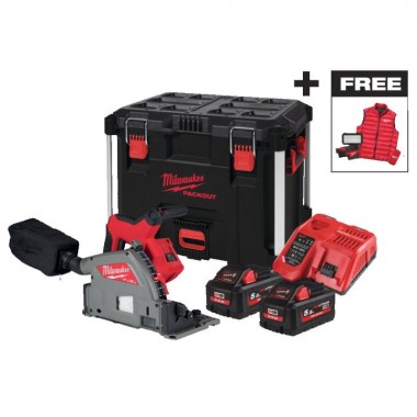 Пила дисковая погружная аккумуляторная бесщеточная MILWAUKEE M18 FPS55MC-552P M18 ALIS-0+жилетка