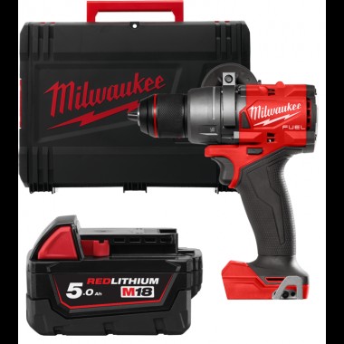 Дрель-шуруповёрт аккумуляторная бесщёточная MILWAUKEE M18 FDD3-0X (158 м) (каркас+HDкейс) + M18 B5