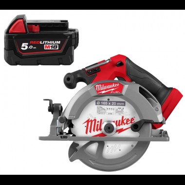 Пила дискова аккумуляторна безщіткова MILWAUKEE M18 FCS552-0, Ø165мм (каркас) + M18 B5 подарунок