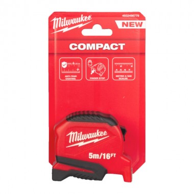 Рулетка Pro Compact MILWAUKEE (Gen 2), 5м/16фт, (25мм)