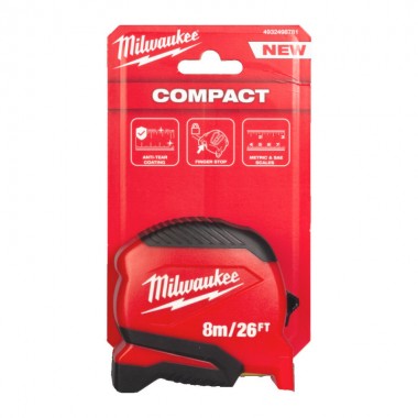 Рулетка Pro Compact MILWAUKEE (Gen 2), 8м/26фт, (25мм) Рулетка Pro Compact MILWAUKEE (Gen 2), 8м/26фт, (25мм)