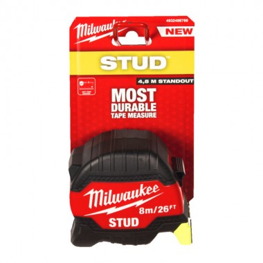 Рулетка STUD MILWAUKEE (Gen 3), 8м/26фт (33мм)