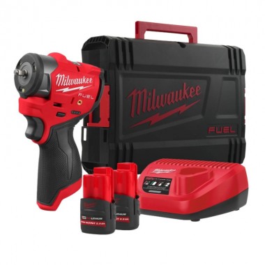 Гайковерт акумуляторний безщітковий 1/4'' MILWAUKEE, M12 FSCIWF14-252X, 136Нм, з кільцем (зарядний пристрій С12 С, 2 акумулятори Гайковерт акумуляторний безщітковий 1/4'' MILWAUKEE, M12 FSCIWF14-252X, 136Нм, з кільцем (зарядний пристрій С12 С, 2 акумулятори