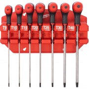 Набір ключів Г-образних MILWAUKEE з комфортною ручкою, Hex з кулькою, (T9/T10/T15/T20 /T25/T30/T40) (7шт) пластиковий холдер