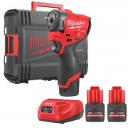 Гайковерт акумуляторний 3/8'' MILWAUKEE з кільцем M12 FSCIWF38-252X, 305Нм (зарядний пристрій, 2 акум. Х 2,5Аг, HDкейс)