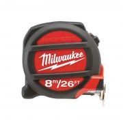 Рулетка магнитная MILWAUKEE, 8м/26фт, (27мм)