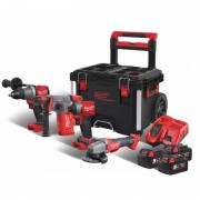 Набор инструментов аккумуляторных MILWAUKEE, M18FPP4B-503P (ЗУ, 3х5Ач, M18 FPD2,FID2,CHX,CAG125XPDB)
