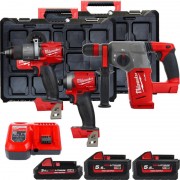 Набор инструментов аккумуляторных MILWAUKEE,M18FPP3P2-533P(ЗУ,2х5,5Ач,1х3Ач,M18 FPD2,FID2,CHX.кейси)