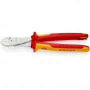 Кусачки боковые (бокорезы) особой мощности, Ø4,6мм, 250мм VDE KNIPEX 74 06 250 T, с страховкой, хром