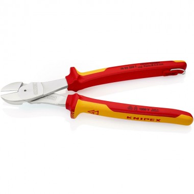 Кусачки боковые (бокорезы) особой мощности, Ø4,6мм, 250мм VDE KNIPEX 74 06 250 T, с страховкой, хром