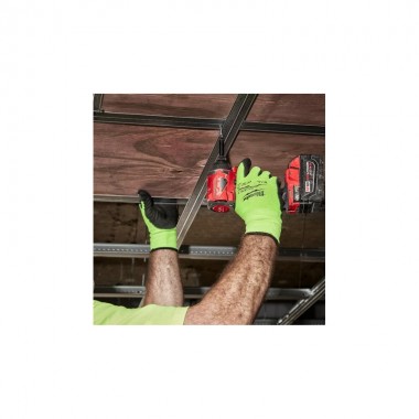 Рукавиці робочі сигнальні Hi-Vis MILWAUKEE, з опором порізам 3/C рівня, розмір 11/XXL, (144 пари)