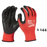 Рукавиці робочі MILWAUKEE, з опором порізам 3/C рівня, розмір 7/S, (144шт)
