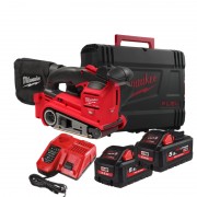 Шліфмашина стрічкова акумуляторна безщіткова MILWAUKEE, M18 FBTS75-552X (зарядний пристрій M12-18 FC., 2 акумулятори М18 HВ5.5 5