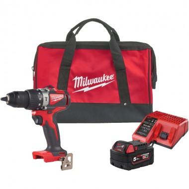 Дрель-шуруповёрт аккумуляторная бесщёточная ударная MILWAUKEE, M18 BLPD2-501BRF, 82Нм (ЗУ, 1х5Ач)