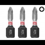 Бита SHOCKWAVE MILWAUKEE, PZ1, 25мм, (3шт)