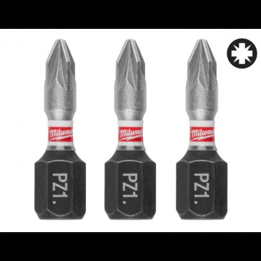 Бита SHOCKWAVE MILWAUKEE, PZ1, 25мм, (3шт)