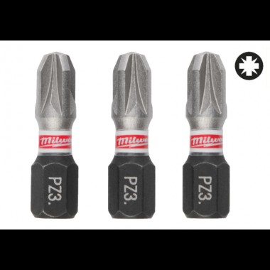 Бита SHOCKWAVE MILWAUKEE, PZ3, 25мм, (3шт)