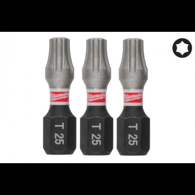 Біта SHOCKWAVE MILWAUKEE, TX25, 25мм, (3шт)